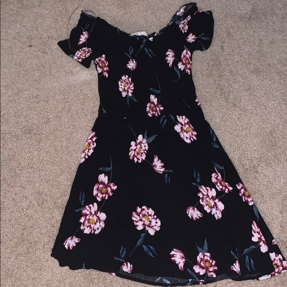 off the shoulder flower dress